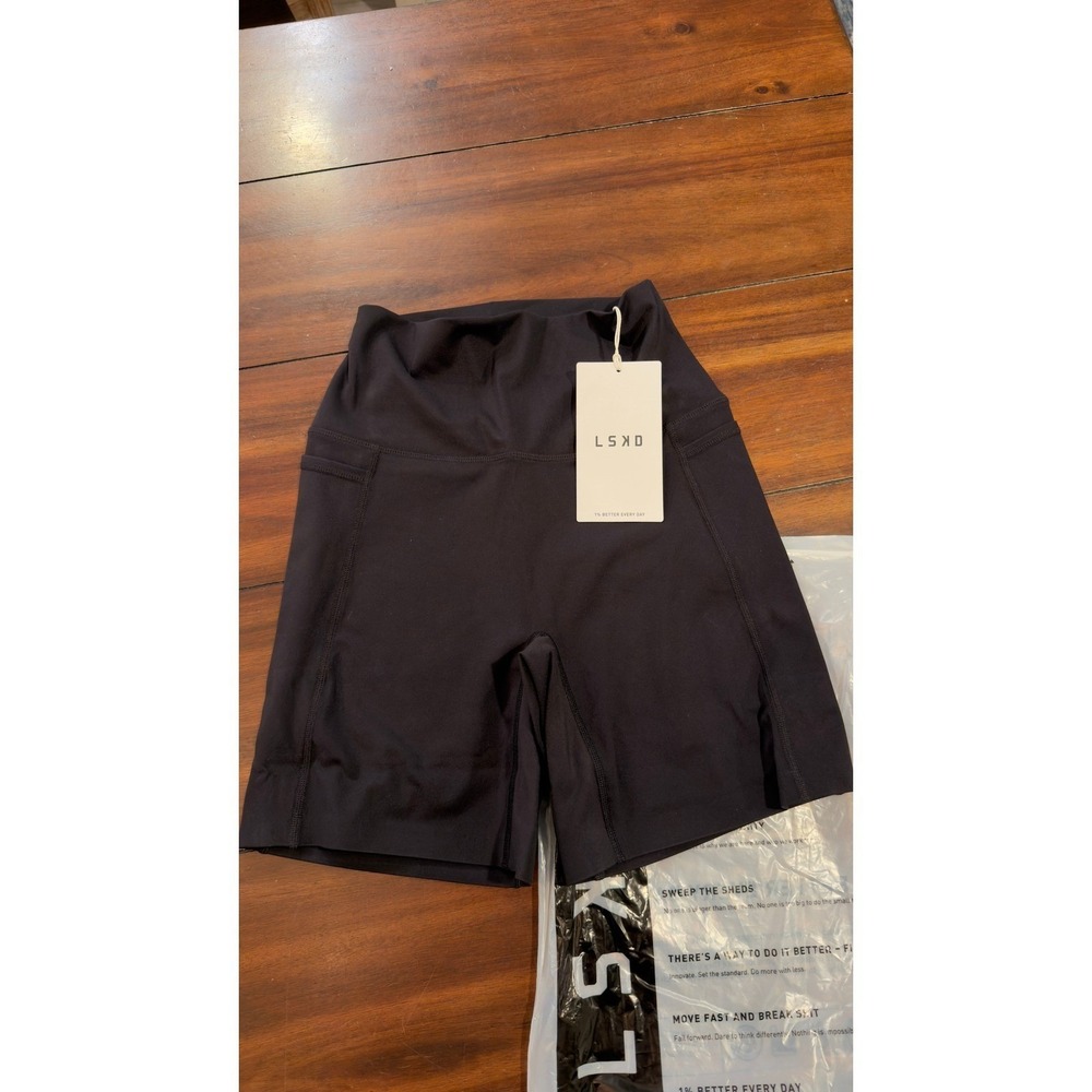 LSKD Elixir Ultra High-Rise 6 in. Short with Pockets Black Shorts Size Small NEW